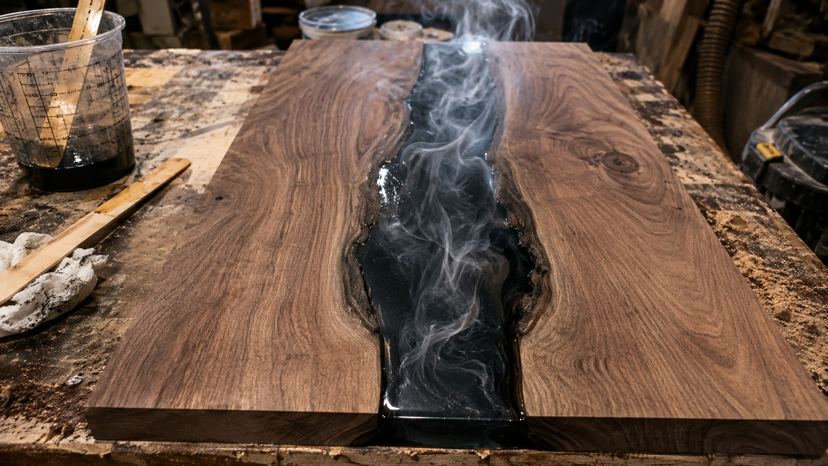 Overheating epoxy pour